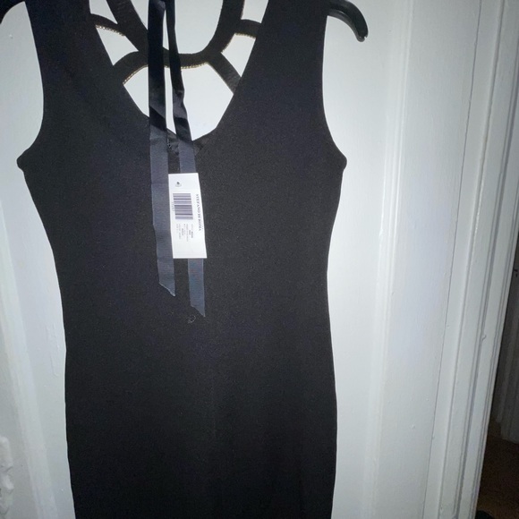 Stefano Di Roma Dress with Gold Gemstone Neck Strap - Black - Picture 3 of 6